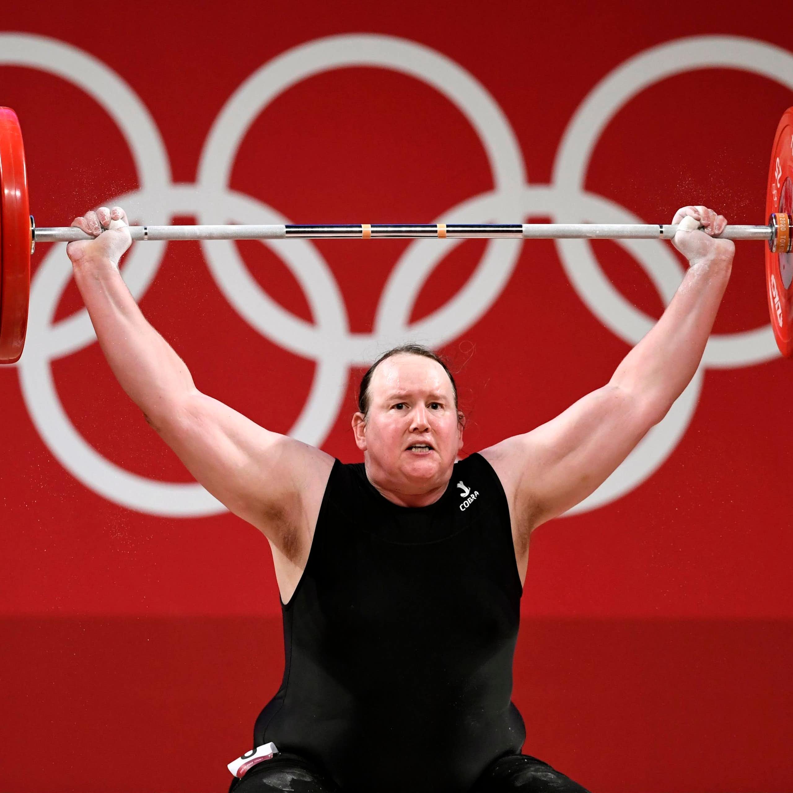 New Zealand's Laurel Hubbard competes at the Tokyo Olympics.